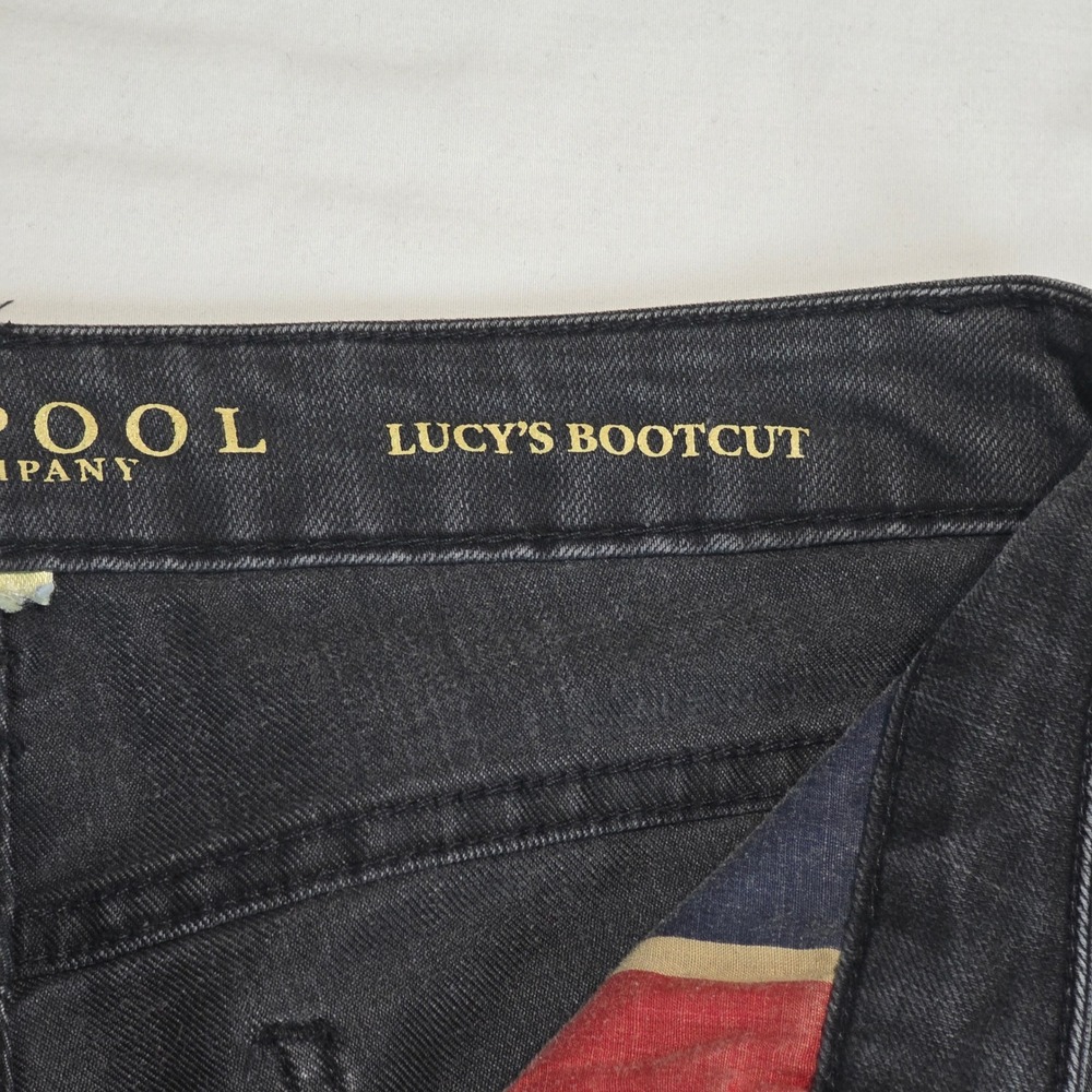 Liverpool Lucy's Bootcut Jeans Black Studded Beatles Revolution Pocket Size 6 - Picture 6 of 16